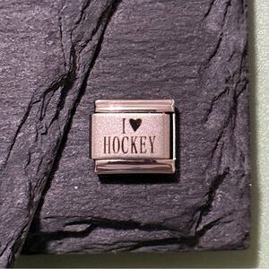 I ❤️ Hockey Italian Charm Bracelet Link
